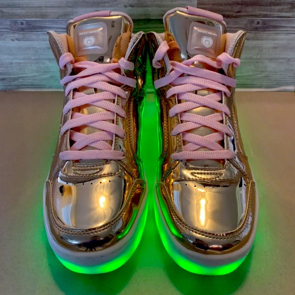 Skechers Energy Lights Dance & Dazzle Lighted Shoes WOMEN'S 8.5 Rose Gold